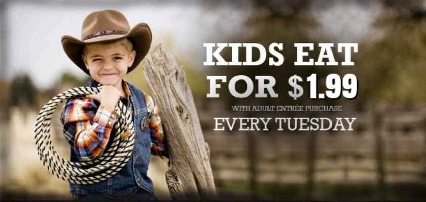 kids eat for $1.99 on Tuesday